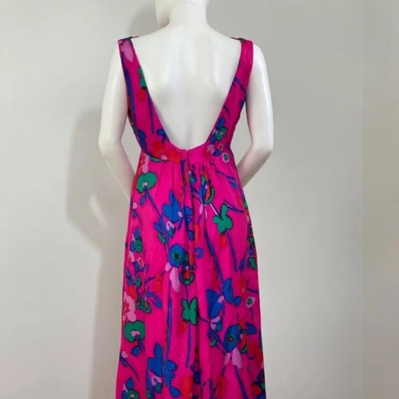 Victor Costa 60s Low Back Floral Gown - Picture 3 of 3